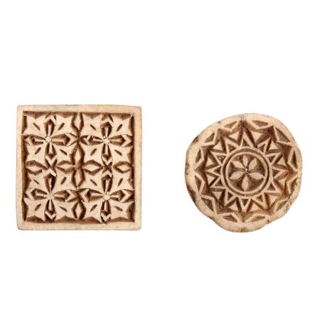 Set of 2 Piece New Mix Wooden Printing Block